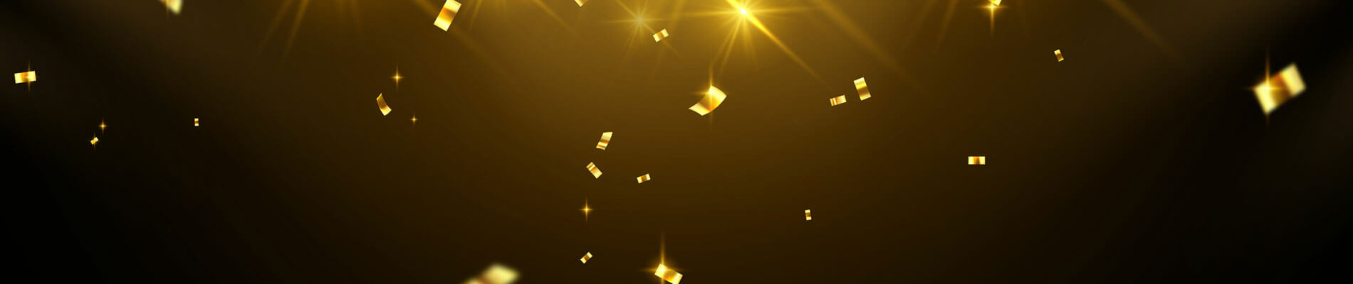 Grand Opening Event Design. Confetti Gold Ribbons. Luxury Greeti