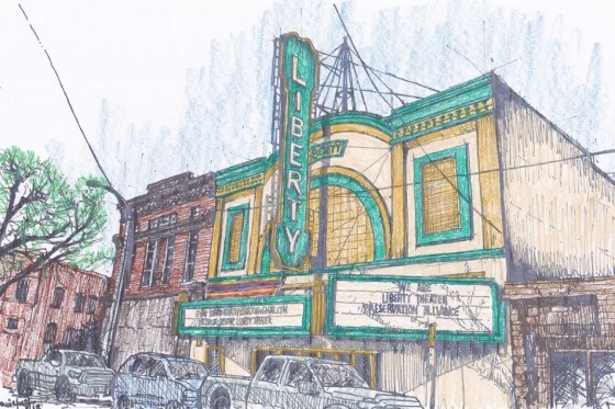 Facide Sketch Of The Libery Theater